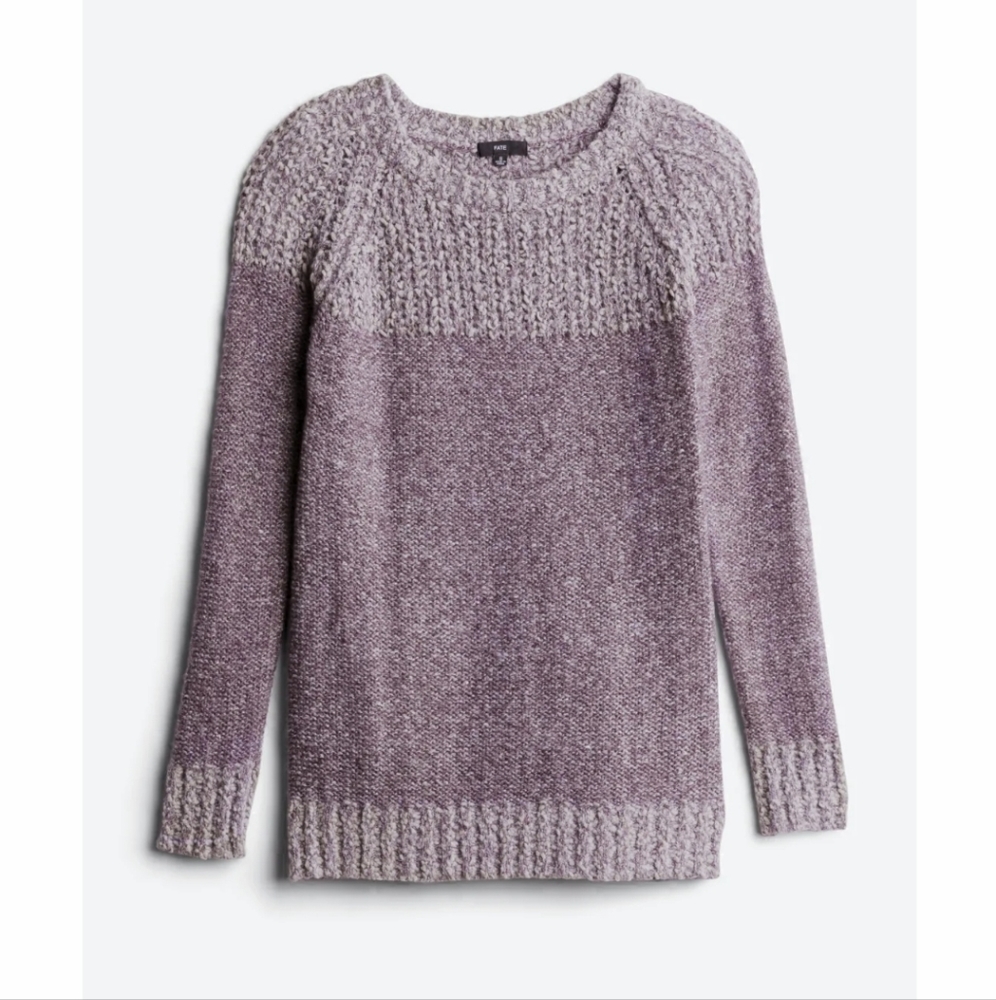 🎉 HP 🎉 Like New 💜 Fate, contrast Long sleeve crewneck sweater 💜 Wmn Medium - Picture 2 of 11